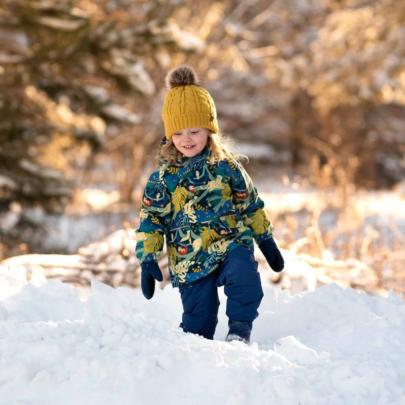 Puddlegear Kids Rain Pants in Navy Blue (bib, overall, shell style)