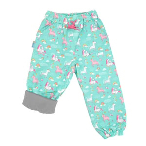 Kids Fleece Lined Rain Pants | Unicorn