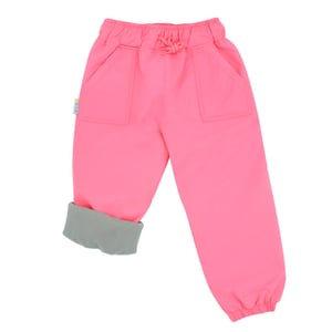 Kids Fleece Lined Rain Pants | Watermelon Pink
