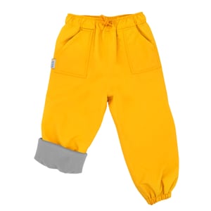 Kids Fleece Lined Rain Pants | Yellow