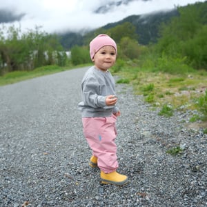 Kids Single Layer Rain Pants | Dusty Pink