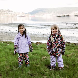 Kids Single Layer Rain Pants | Winter Flowers