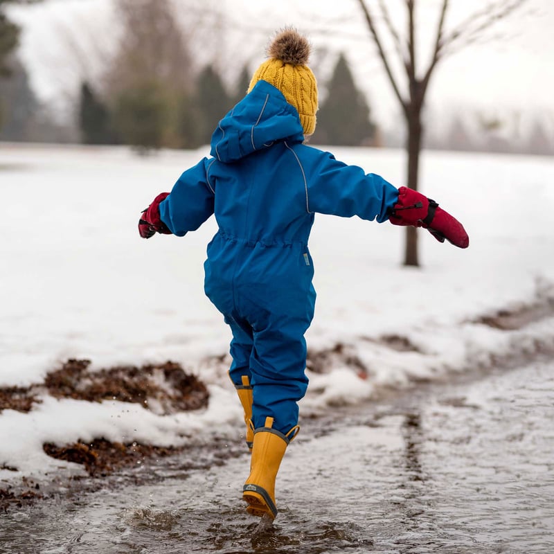 Kids Fleece Lined Rain Suits | Blue