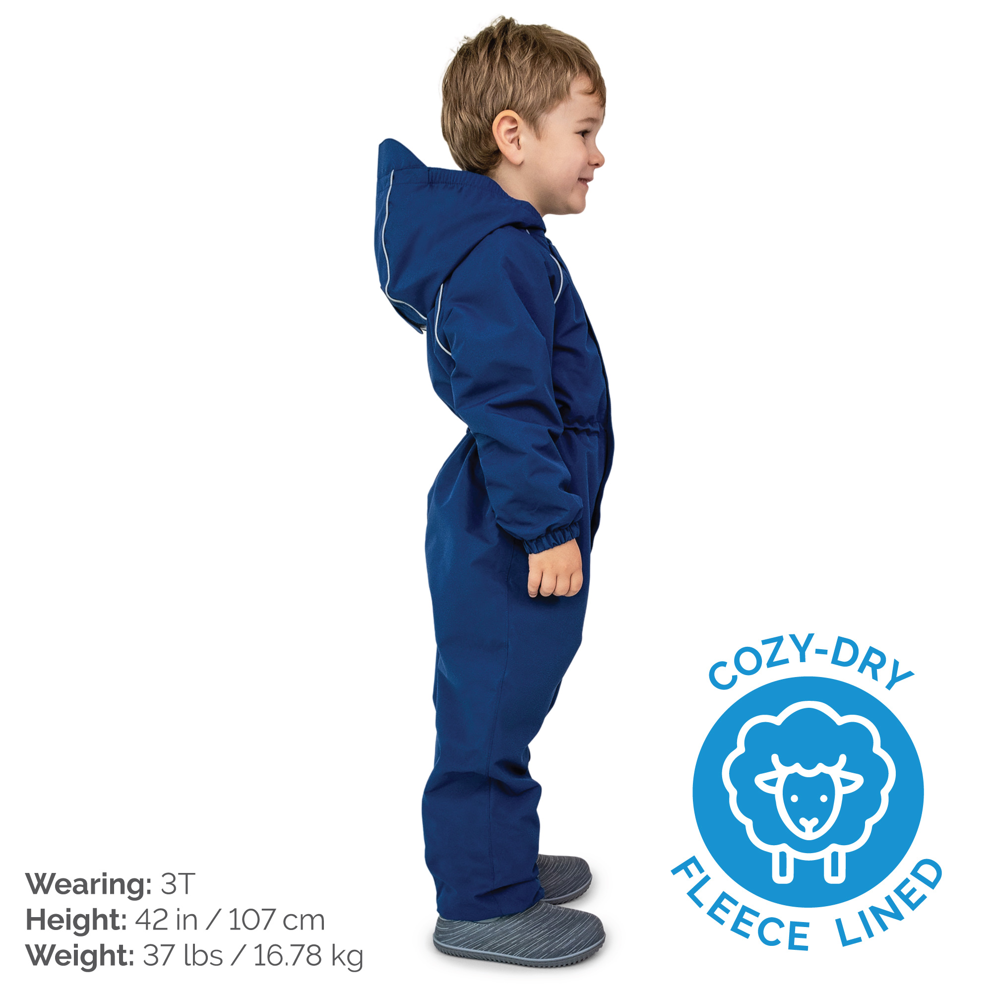 Kids Fleece Lined Rain Suits, Nebula Blue