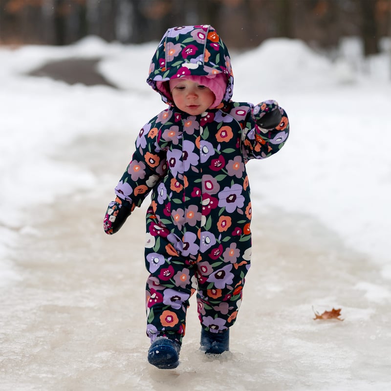 Kids Fleece Lined Rain Suits | Winter Flowers