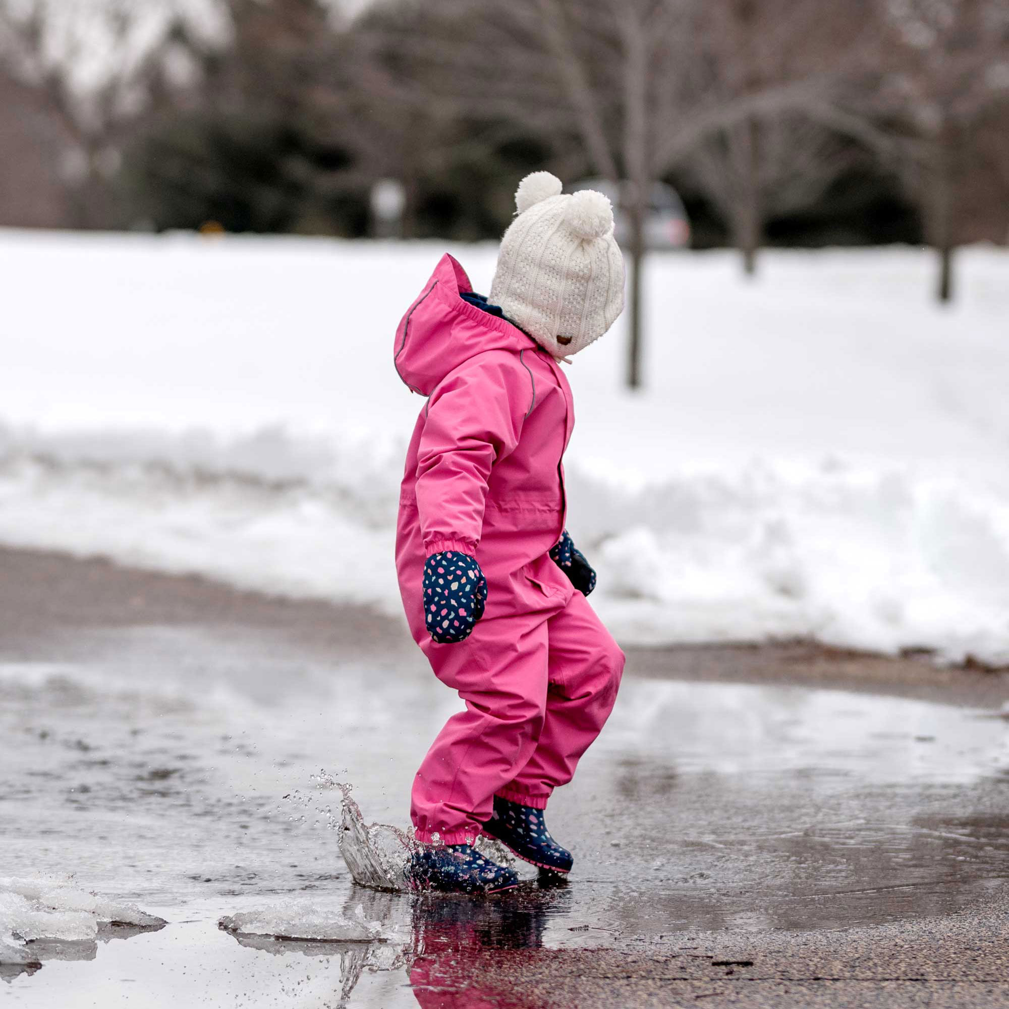 Jan & Jul Cozy-Dry Kids Girls Rain & Snow Pants (Fleece Lined) -  (Watermelon Pink - Size 10 Years) 