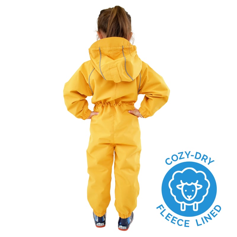 Kids Fleece Lined Rain Suits | Yellow Waterproof | Jan & Jul