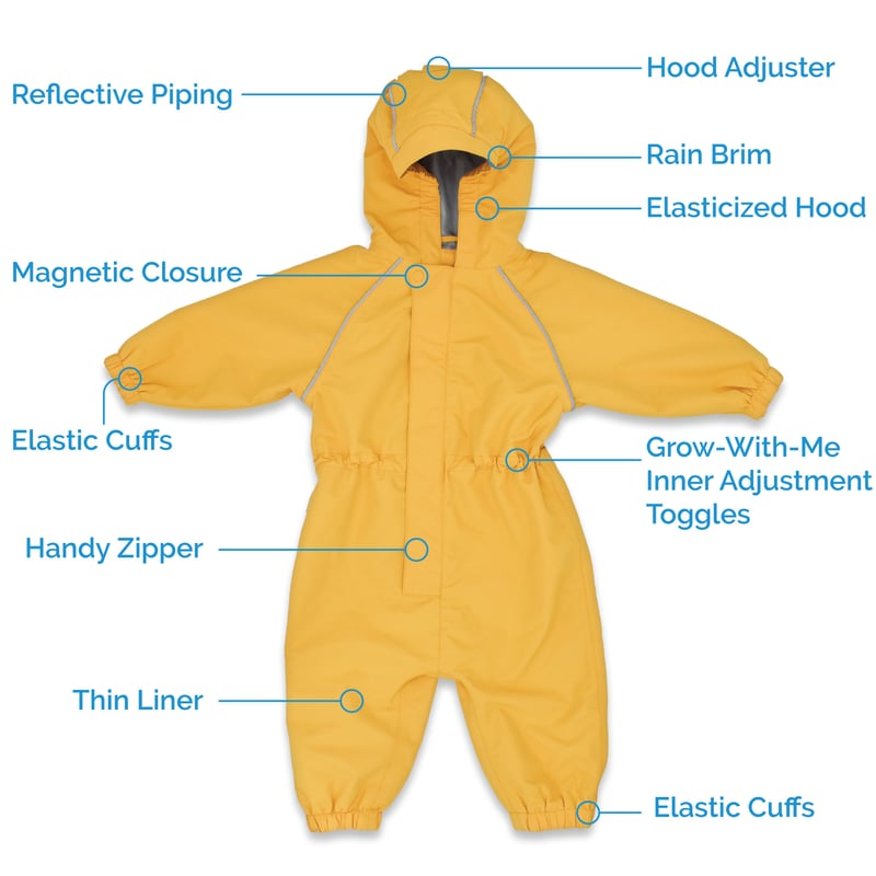 Kids Thin-Lined Rain Suits | Yellow