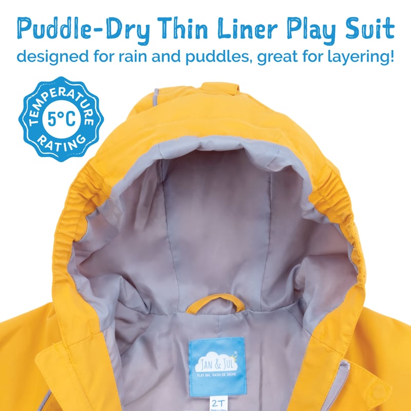 Kids Thin-Lined Rain Suits | Yellow