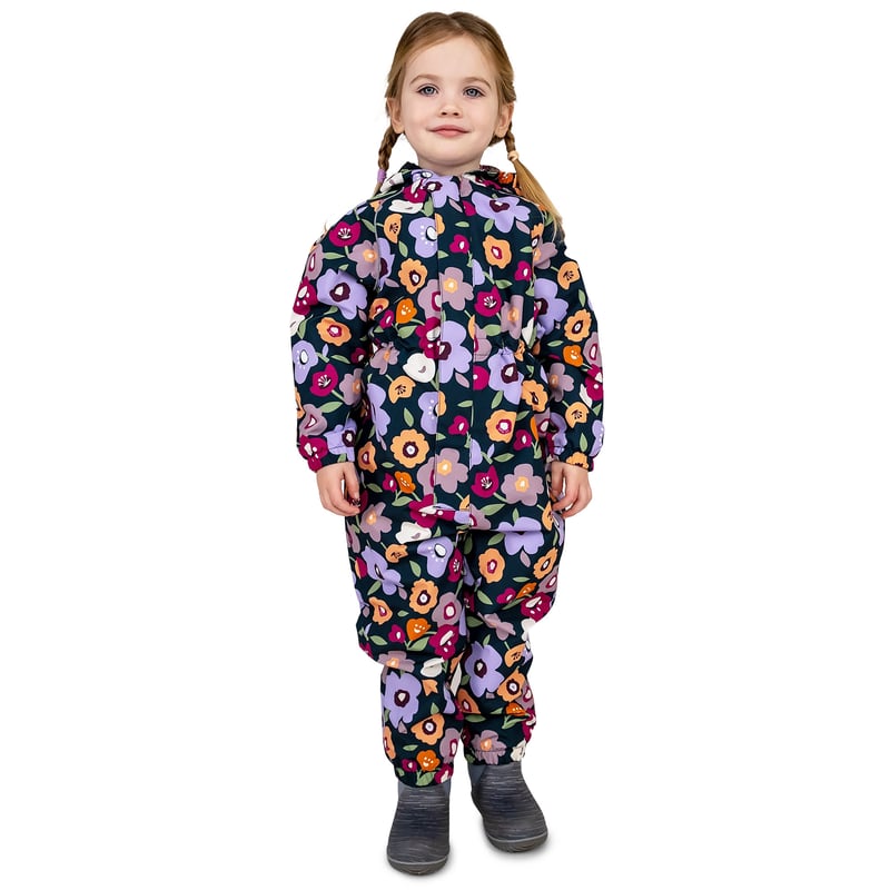 Kids Thin-Lined Rain Suits | Winter Flowers