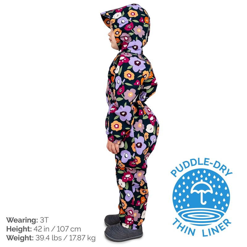Kids Thin-Lined Rain Suits | Winter Flowers | Jan & Jul