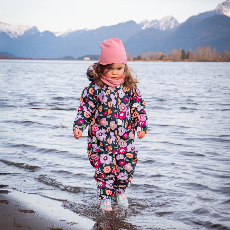 Kids Thin-Lined Rain Suits | Winter Flowers