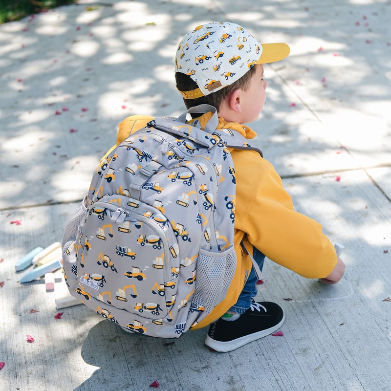 Kids Backpacks | Grey Construction School Bags | Jan & Jul