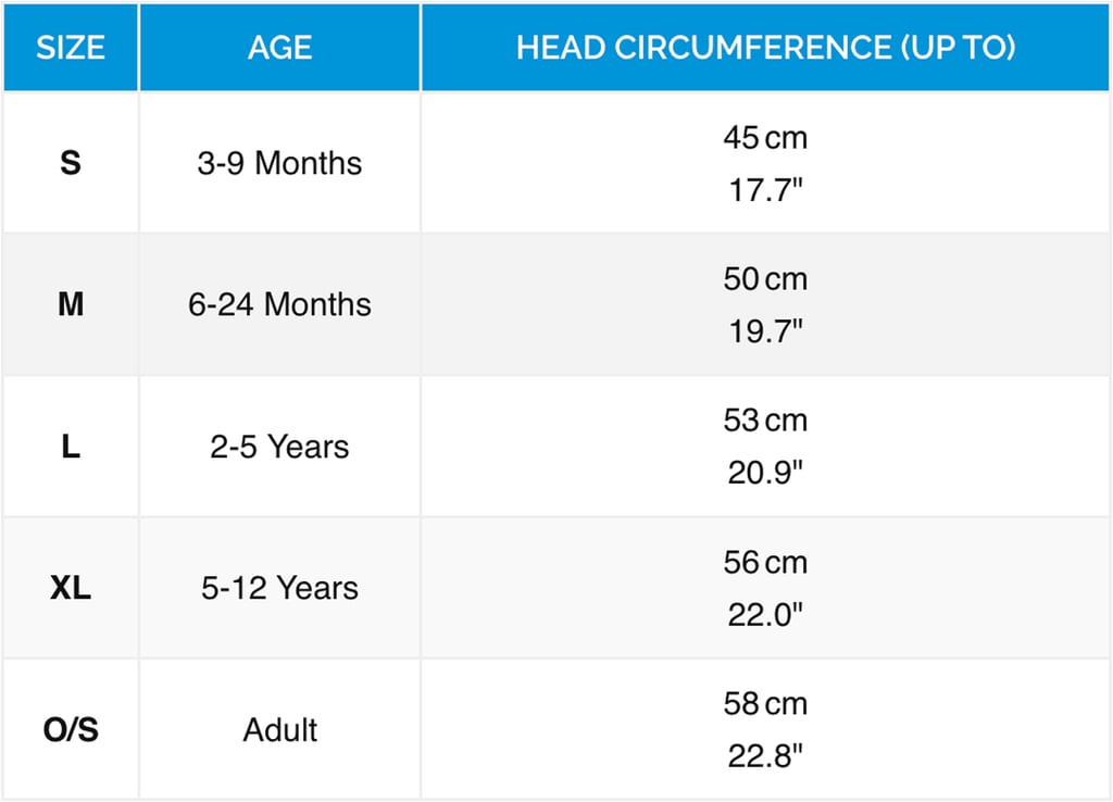 Winter Hat Size Chart