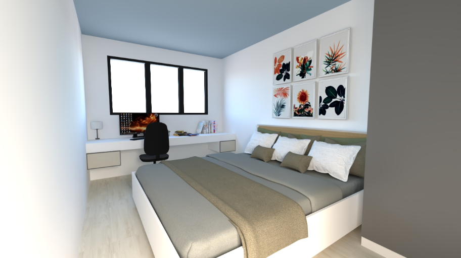 Before bedroom art deco AI staging