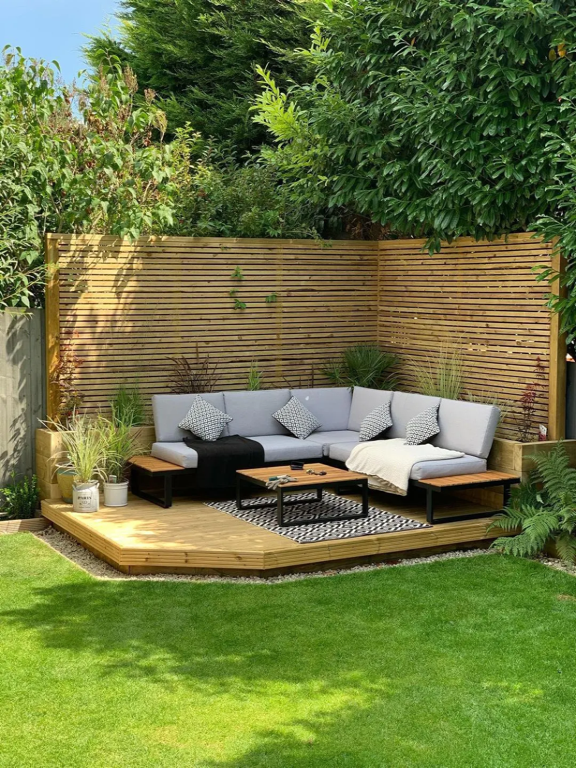 Before outdoor patio biophilic AI staging
