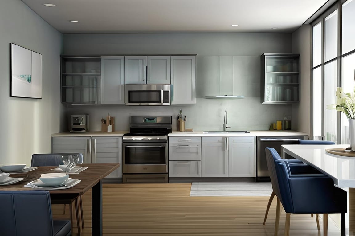 Contemporary AI kitchen design example