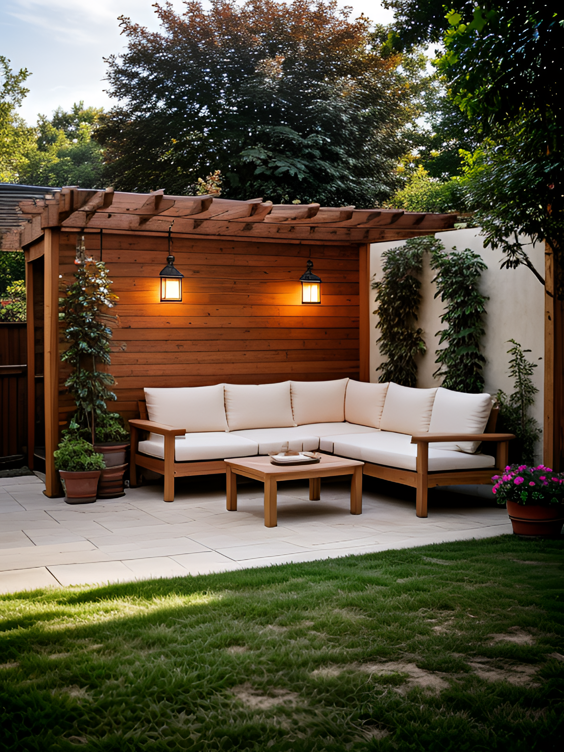 Biophilic AI outdoor patio design example