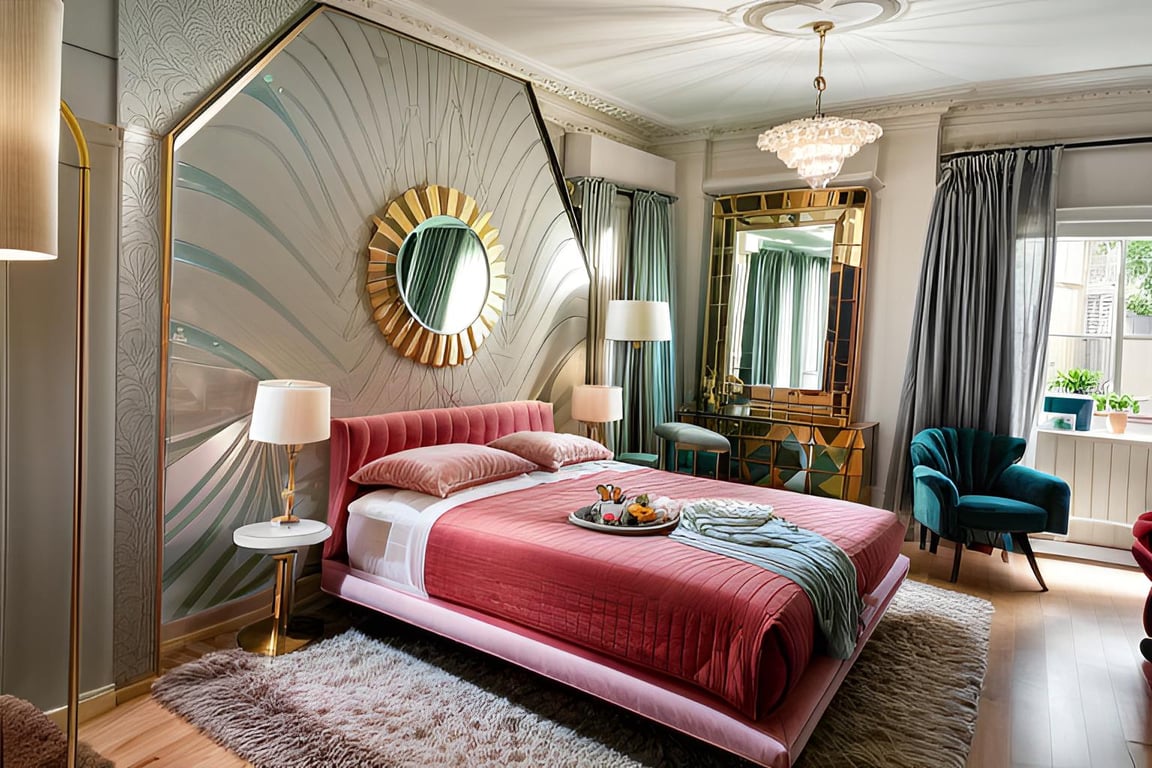 Art Deco AI bedroom design example