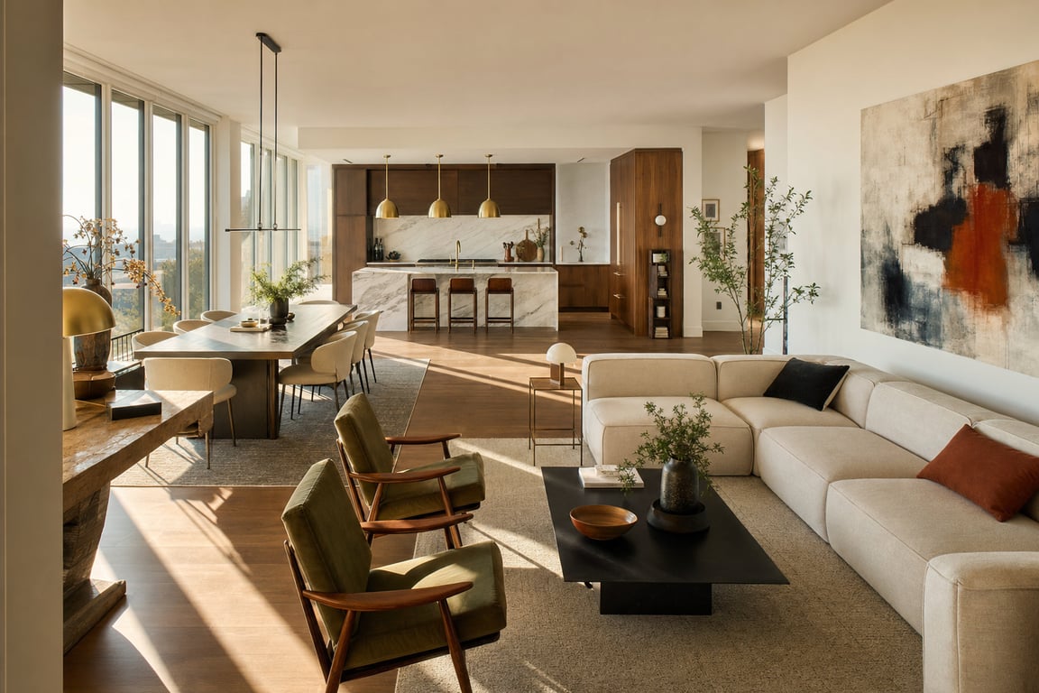 Eclectic AI open concept space design example