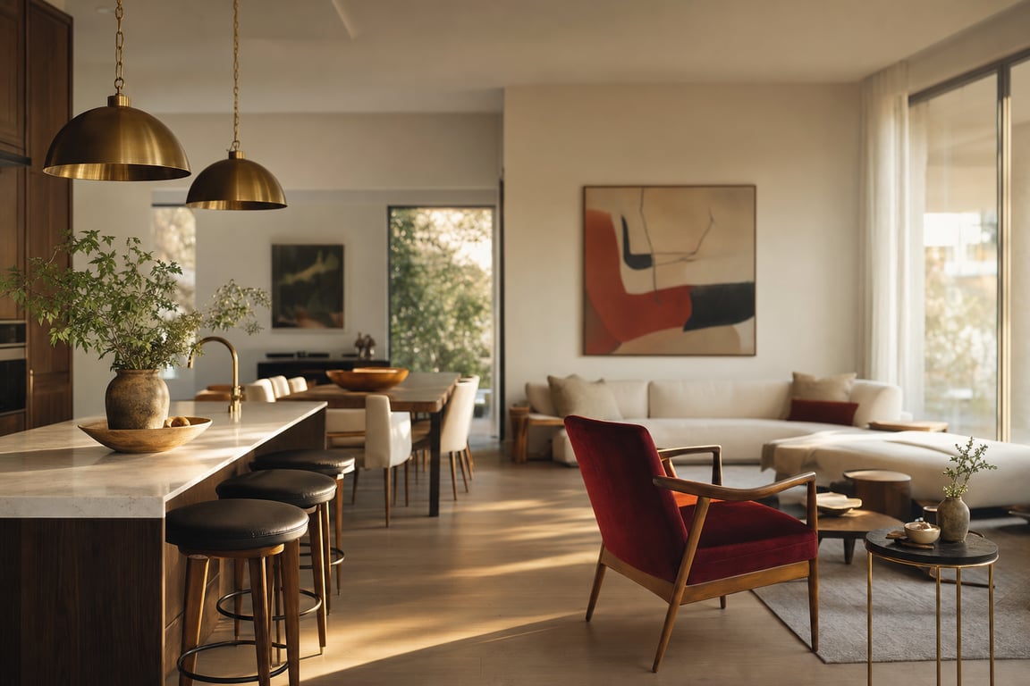 Eclectic AI open concept space design example