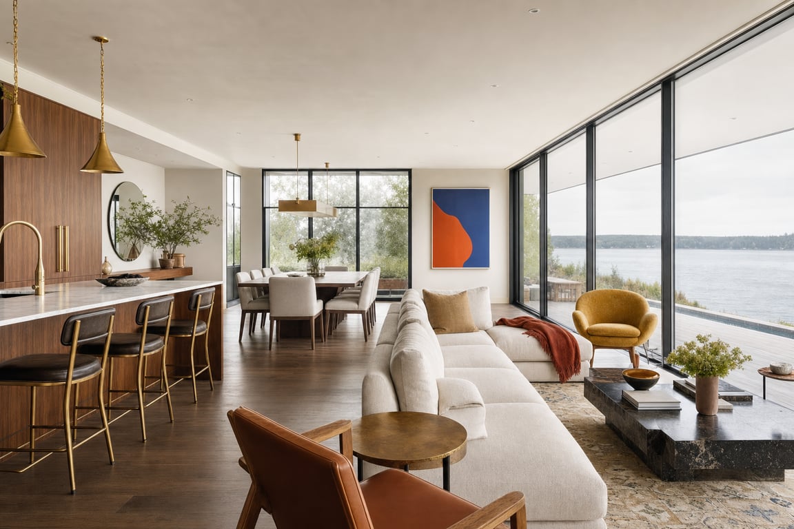 Eclectic AI open concept space design example