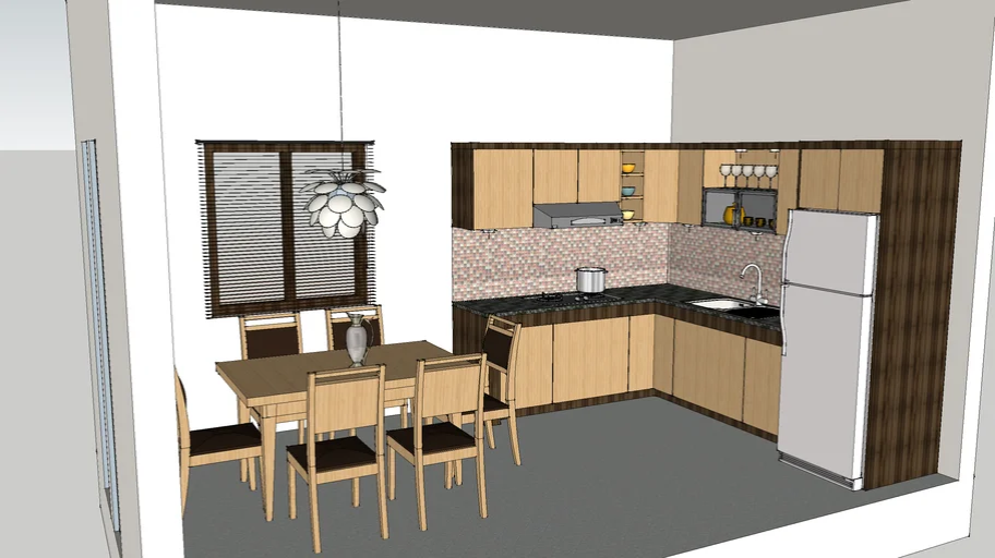 Before kitchen bohemian AI staging