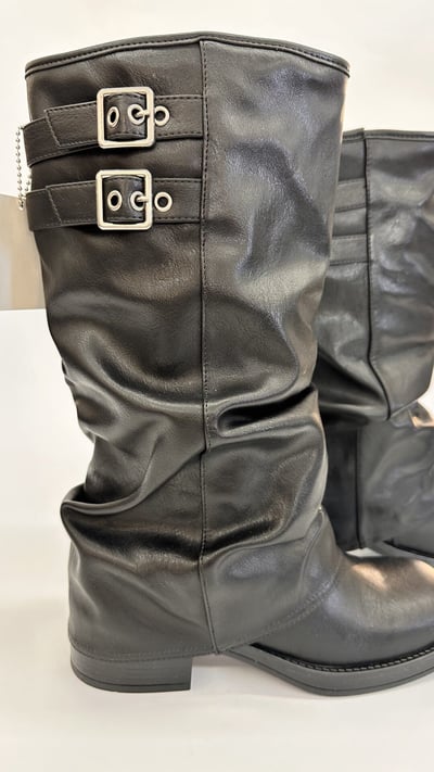 BIKERS RISVOLTATO CON FIBBIE