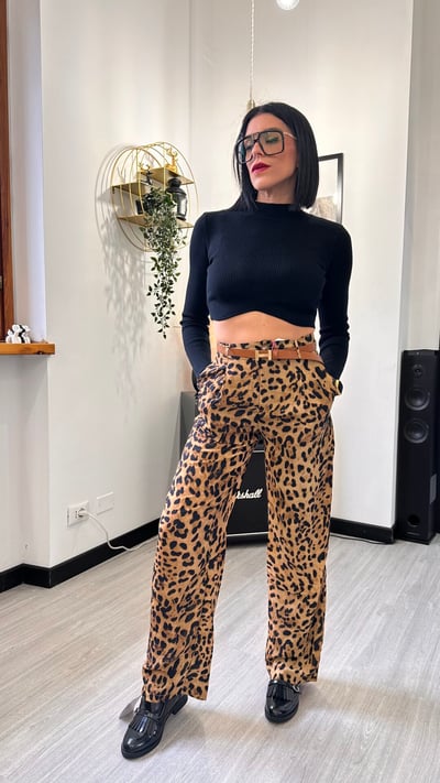PANTALONE MORBIDO LEOPARDATO