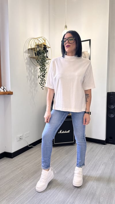 T-SHIRT TAGLIO UOMO BIANCA