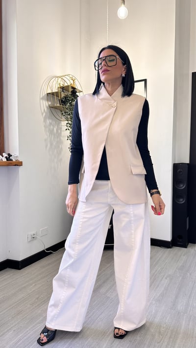 GIACCA SMANICATA CHIUSURA AL COLLO BEIGE