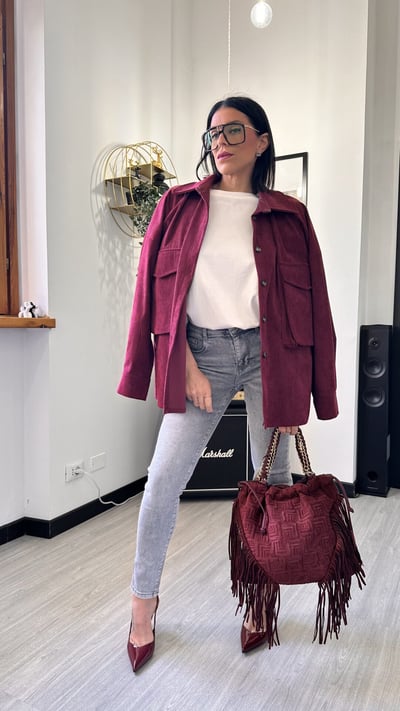 OUTFIT BURGUNDY STREET CHIC