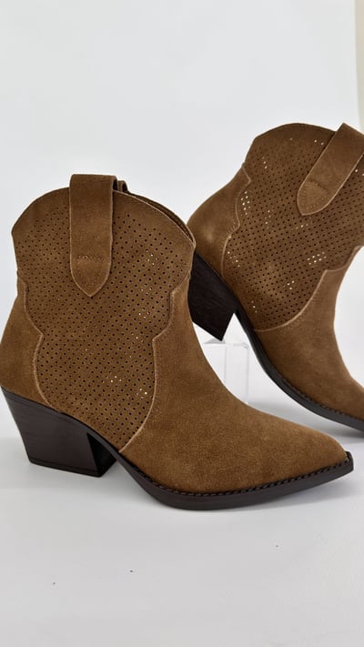 TEXANO BASSO TRAFORATO SCAMOSCIATO CAMEL