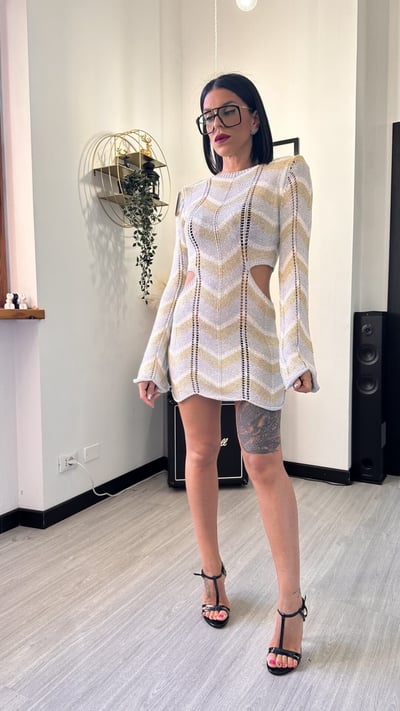 ABITO COPRICOSTUME LUREX ARGENTO
