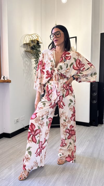 COORDINATO FLOREALE BEIGE