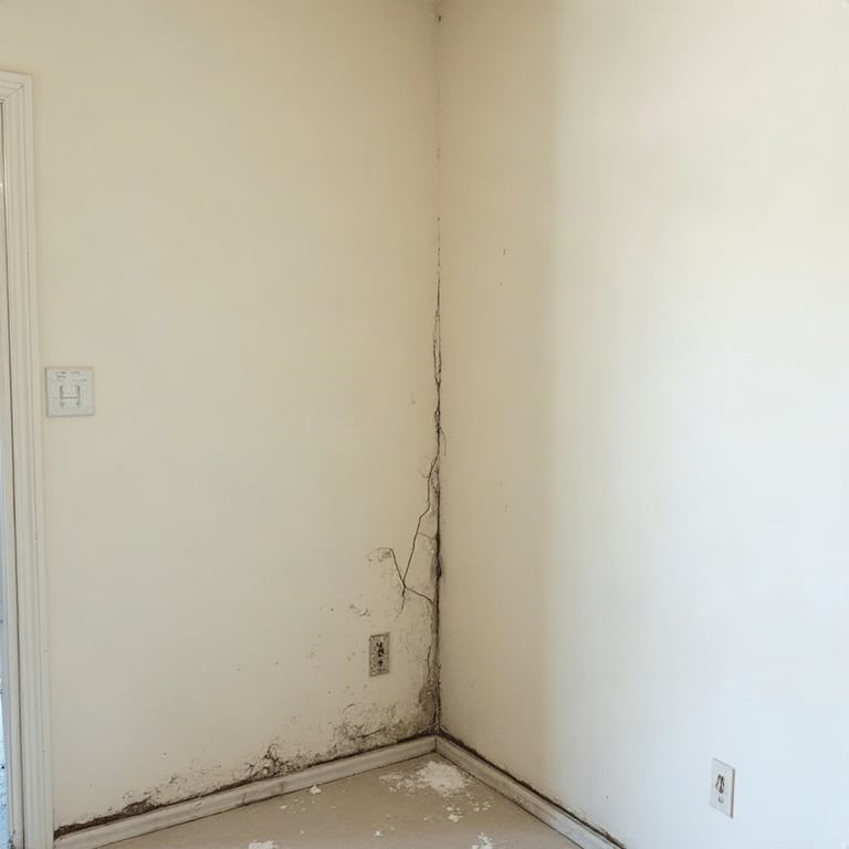 Water-damaged drywall before repair — add a real project photo here