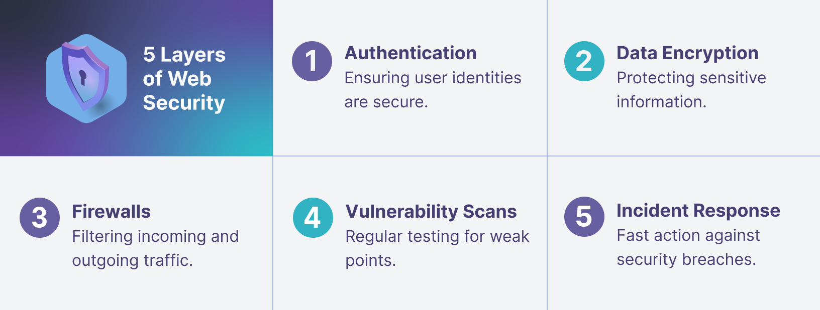 Table of 5 Layers of Web Security that illustrates the text above.