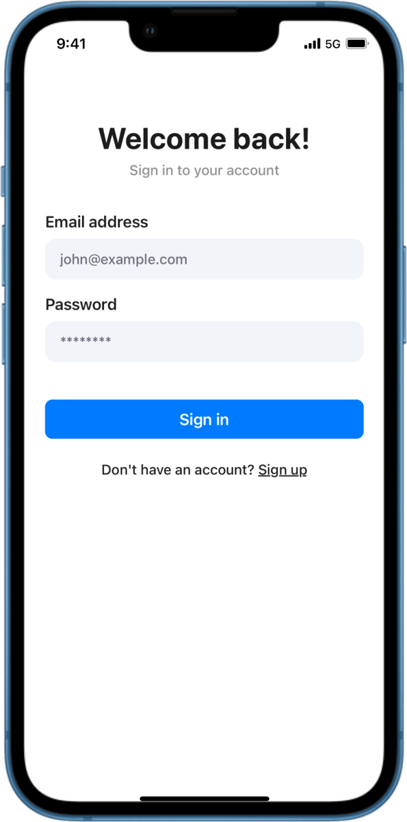 iOS preview for Simple Sign In Form