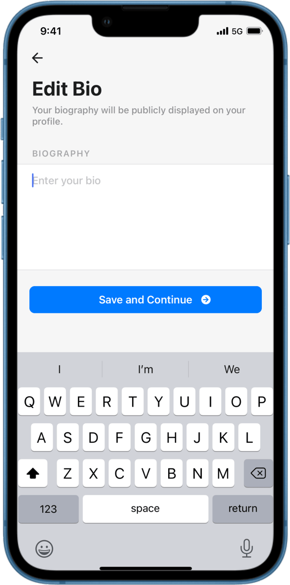 iOS preview for Full-Width Multiline Input Field