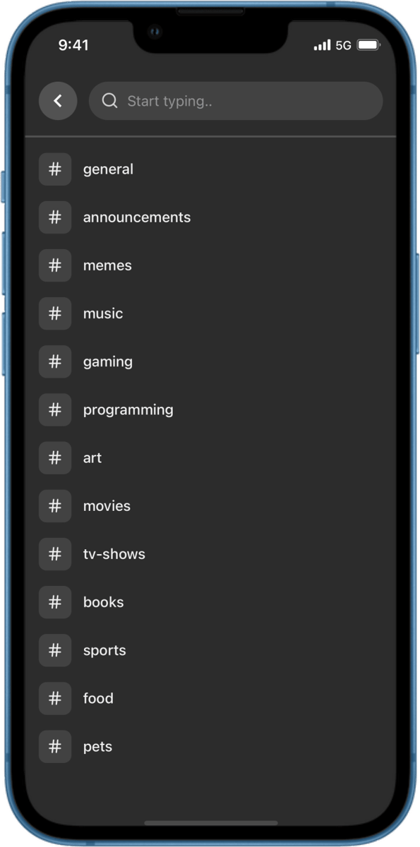 iOS preview for Dark Mode Search Screen