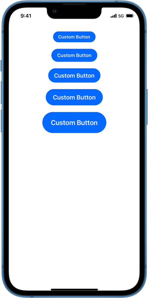iOS preview for Contained Rounded Button