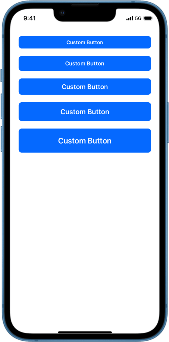 iOS preview for Full-Width Contained Button