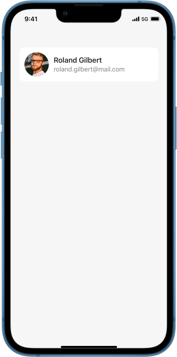 iOS preview for Left-Aligned Avatar and Two-Line Text