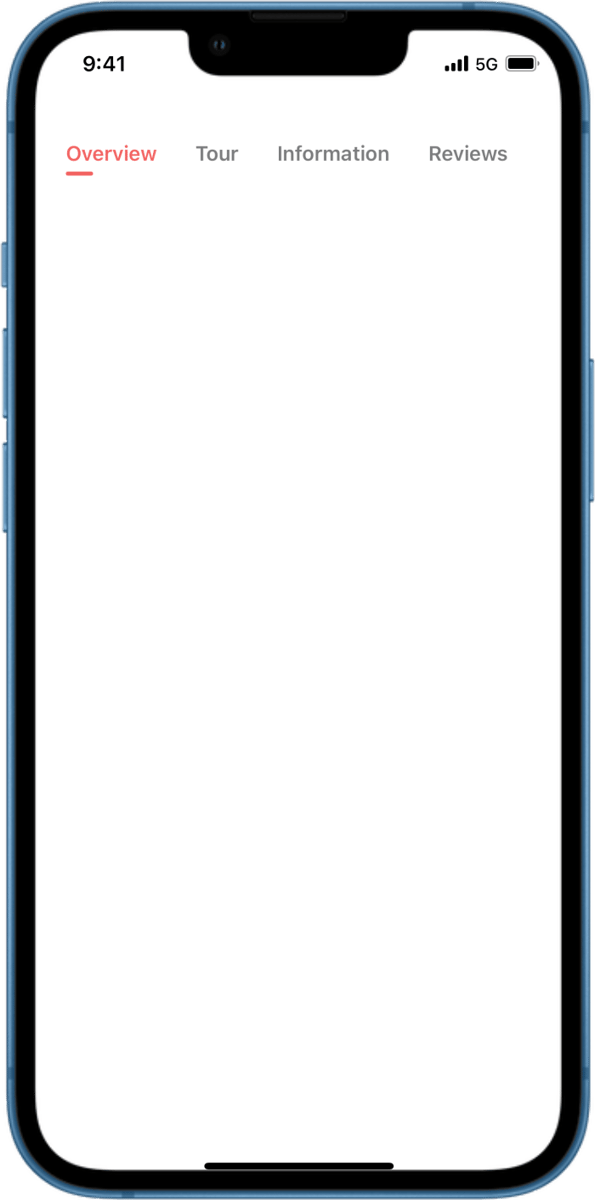 iOS preview for Simple Toggle Button Group with Underlined Text Tabs