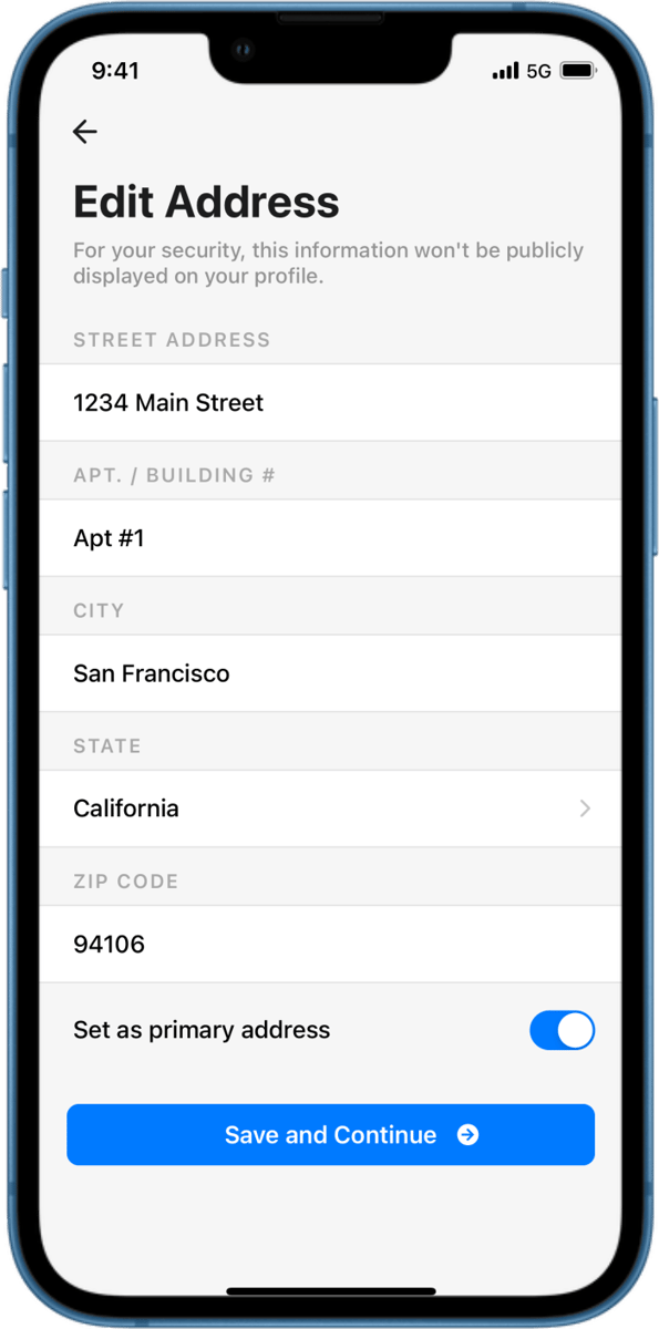 iOS preview for Full-Width Address Input Group