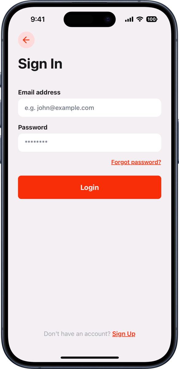 iOS preview for Modern Sign In Form