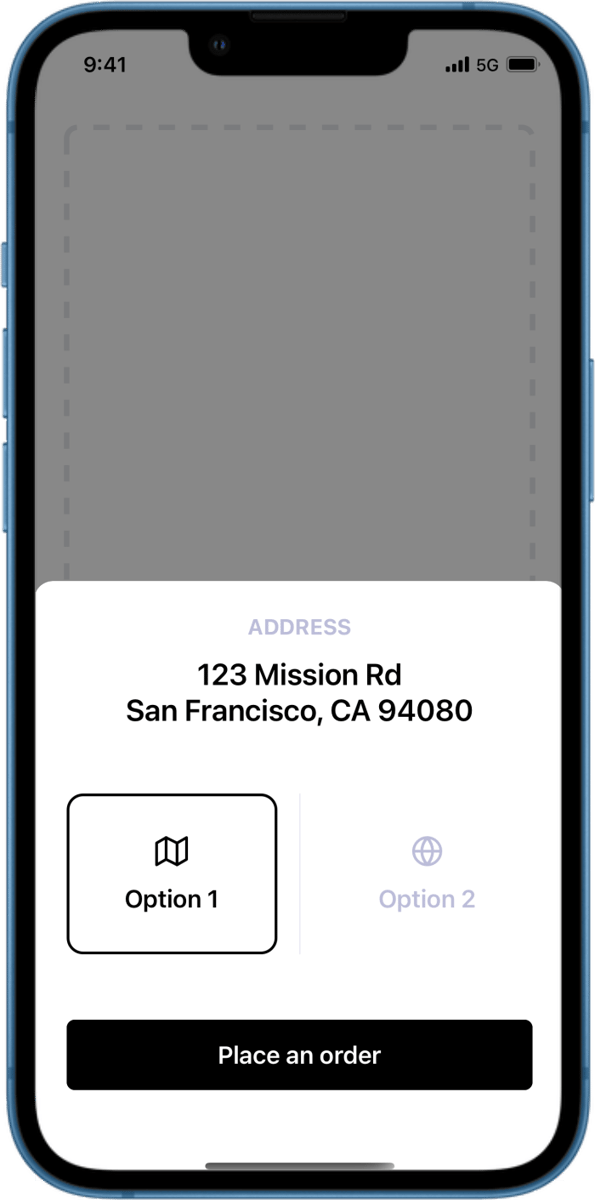 iOS preview for Modal Bottom Sheet with Icon Buttons