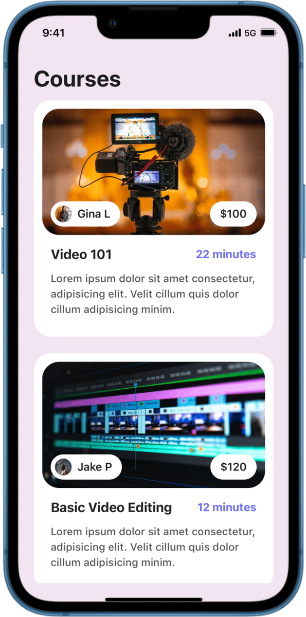 iOS preview for Simple Card List with Overflowing Meta Text