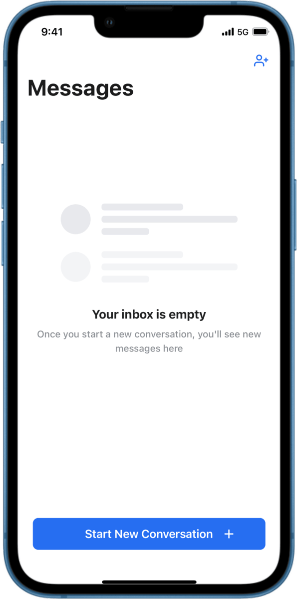 iOS preview for Simple Empty State with Skeleton