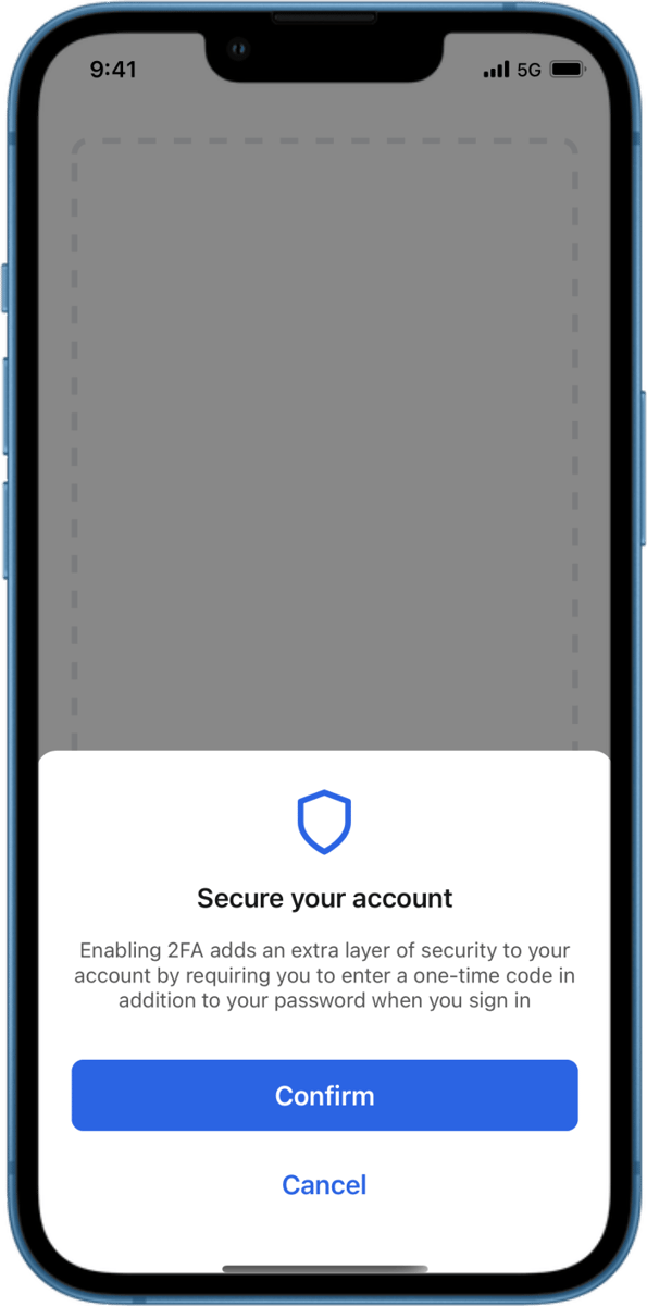 iOS preview for Modal Bottom Sheet with Icon and Text Buttons
